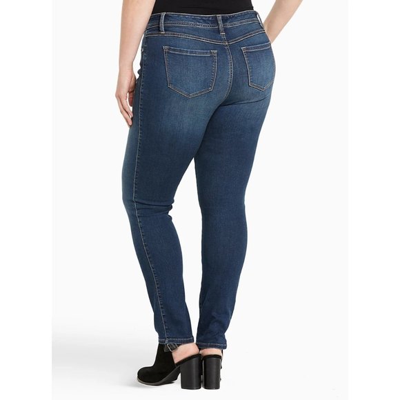 Torrid Luxe Skinny Blue Jeans Women's Size 16 Tall - Picture 2 of 11
